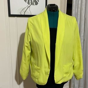 Neon Yellow Blazer Jacket XL